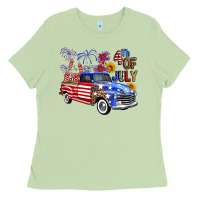 Matcha western truck fourth of july america Ladies Tee - FaDigitalArtStudio