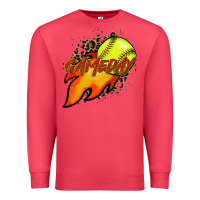 Cardinal Softball game day leopard fire and ball Premium Sweatshirt - HowdyJamesFarm