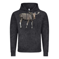 Vintage Black Moose Buck Deer Vintage Hoodie - LillyAllenDesigns