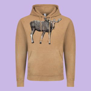 Moose Buck Deer Vintage Hoodie Designed By Lillyallendesigns