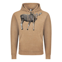 Vintage Coffee Moose Buck Deer Vintage Hoodie - LillyAllenDesigns