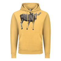 Vintage Mustard Moose Buck Deer Vintage Hoodie - LillyAllenDesigns