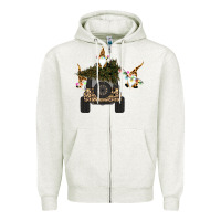 Oatmeal Heather Gnomes Truck Car  Christmas Zipper Hoodie - Bettercallsaul