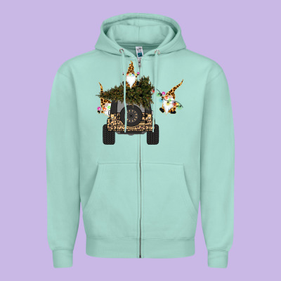 Gnomes Truck Car  Christmas Zipper Hoodie Designed By Bettercallsaul