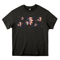 Asphalt patriotic native American headdress 16oz libbey cup Heavy Core Tee - HRA Design Shop
