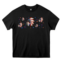 Black patriotic native American headdress 16oz libbey cup Heavy Core Tee - HRA Design Shop