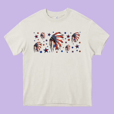 Patriotic Native American Headdress 16oz Libbey Cup Heavy Core Tee Designed By Hra Design Shop