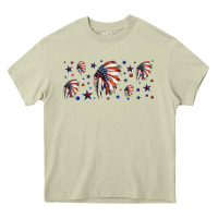 Mossy patriotic native American headdress 16oz libbey cup Heavy Core Tee - HRA Design Shop