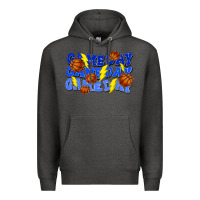 Charcoal Heather Game day game day game day lightning bolt Premium Hoodie - HowdyJamesFarm