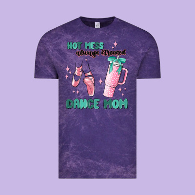 Mess Always Stressed Dance Mom Vintage Tee Designed By Maliassmallbusiness