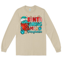Mushroom santa bring me turquoise Long Sleeve Tee - MaliasSmallBusiness
