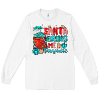 White santa bring me turquoise Long Sleeve Tee - MaliasSmallBusiness
