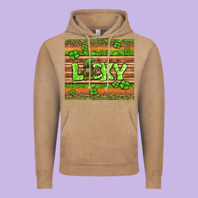 St Patricks Lucky Gnome Vintage Hoodie Designed By Jasminsmagicworld