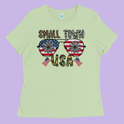 Small Town Usa Ladies Tee Designed By Cowhidedigitalart