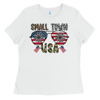 White small town usa Ladies Tee - CowhideDigitalArt