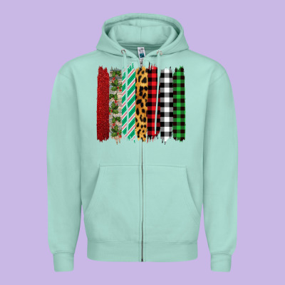 Christmas Brushstrokes Zipper Hoodie Designed By Bettercallsaul