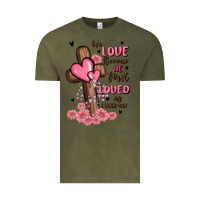Vintage Olive valentine cross Vintage Tee - MaliasSmallBusiness