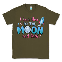 Army Green i love you to the moon and back Classic Tee - MaliasSmallBusiness