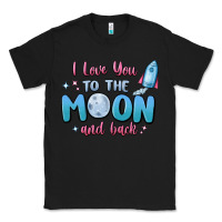 Black i love you to the moon and back Classic Tee - MaliasSmallBusiness