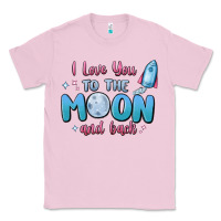 Bubblegum Pink i love you to the moon and back Classic Tee - MaliasSmallBusiness