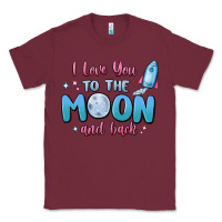 Burgundy i love you to the moon and back Classic Tee - MaliasSmallBusiness