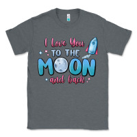 Charcoal Heather i love you to the moon and back Classic Tee - MaliasSmallBusiness