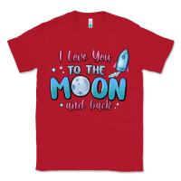 Red i love you to the moon and back Classic Tee - MaliasSmallBusiness