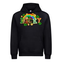 Black lucky gnome St. Patricks Day Urban Hoodie - FaDigitalArtStudio