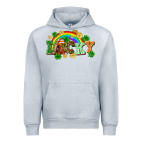 Heather Grey lucky gnome St. Patricks Day Urban Hoodie - FaDigitalArtStudio