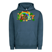 Pigment Midnight Navy lucky gnome St. Patricks Day Urban Hoodie - FaDigitalArtStudio