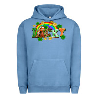Pigment Pebble Blue lucky gnome St. Patricks Day Urban Hoodie - FaDigitalArtStudio
