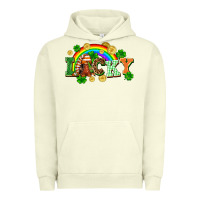 Pigment Pistachio lucky gnome St. Patricks Day Urban Hoodie - FaDigitalArtStudio
