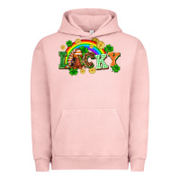 Pigment Salmon lucky gnome St. Patricks Day Urban Hoodie - FaDigitalArtStudio