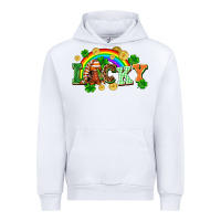 White lucky gnome St. Patricks Day Urban Hoodie - FaDigitalArtStudio