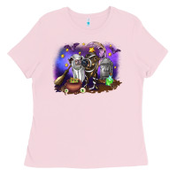 Bubblegum Pink Cow Halloween Ladies Tee - RanaPortraitStore