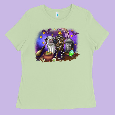 Cow Halloween Ladies Tee Designed By Ranaportraitstore