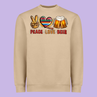 Peace Love Beer Heavyweight Sweatshirt Designed By Nancycooperartshop