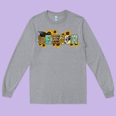 Senior 2023 Sunflower Long Sleeve Tee Designed By Nancycooperartshop