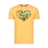 Vintage Mustard st patricks  hearts Vintage Tee - MaliasSmallBusiness