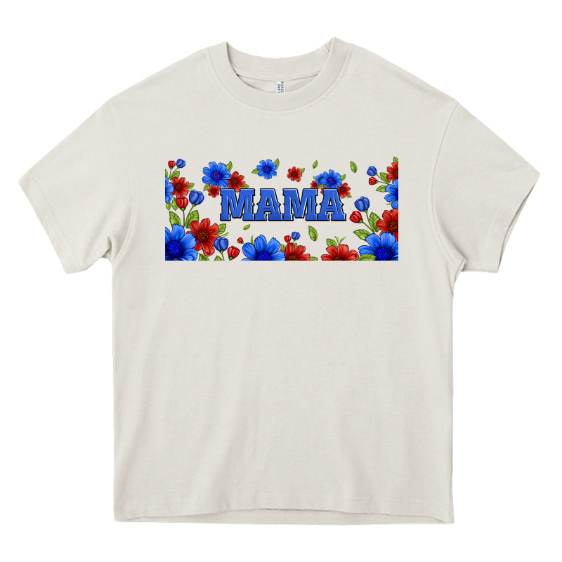 Floral American Mama 16oz Libbey Cup Heavy Core Tee by HRA Design Shop | Teevron
