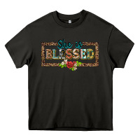 Asphalt she is blesssed floral Heavy Core Tee - BarkalooDesign