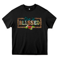 Black she is blesssed floral Heavy Core Tee - BarkalooDesign