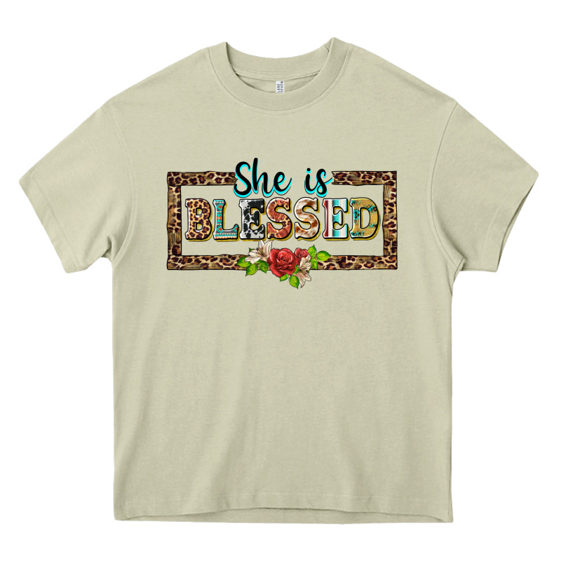 She Is Blesssed Floral Heavy Core Tee by BarkalooDesign | Teevron