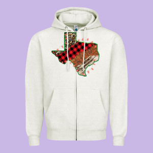 Christmas Texas Zipper Hoodie Designed By Bettercallsaul