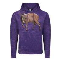 Cloud Purple Red Brocket Buck Deer Vintage Hoodie - LillyAllenDesigns