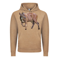 Vintage Coffee Red Brocket Buck Deer Vintage Hoodie - LillyAllenDesigns