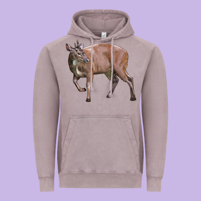 Red Brocket Buck Deer Vintage Hoodie Designed By Lillyallendesigns