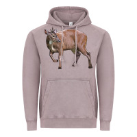 Vintage Zinc Red Brocket Buck Deer Vintage Hoodie - LillyAllenDesigns