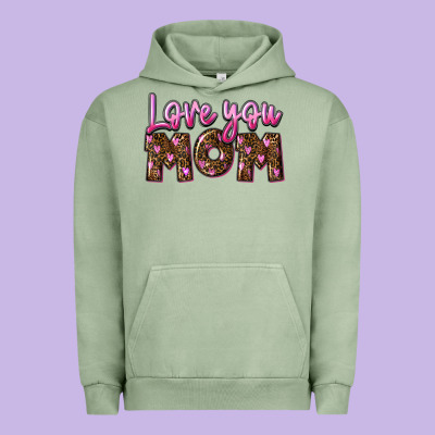 Love You Mom Mother's Day Urban Hoodie Designed By Fadigitalartstudio