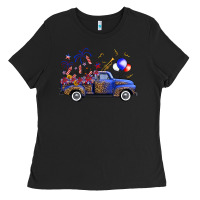 Black western truck fourth of july Ladies Tee - FaDigitalArtStudio